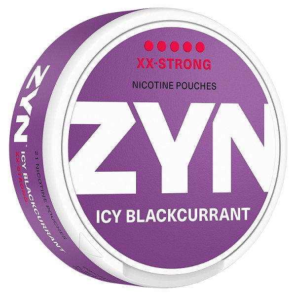 ZYN ICY BLACKCURRANT XX STRONG NICOTINE POUCHES 21 PACK 12.5 MG