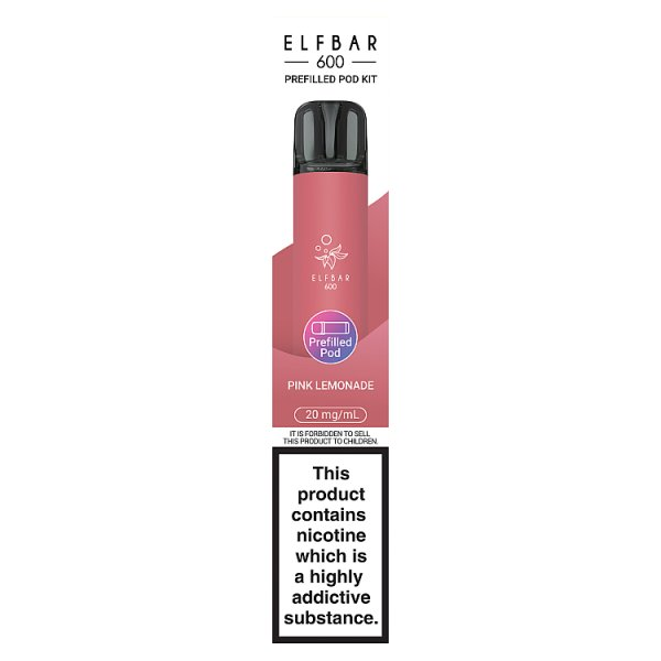 ELF BAR 600 PREFILLED POD KIT PINK LEMONADE / 20MG