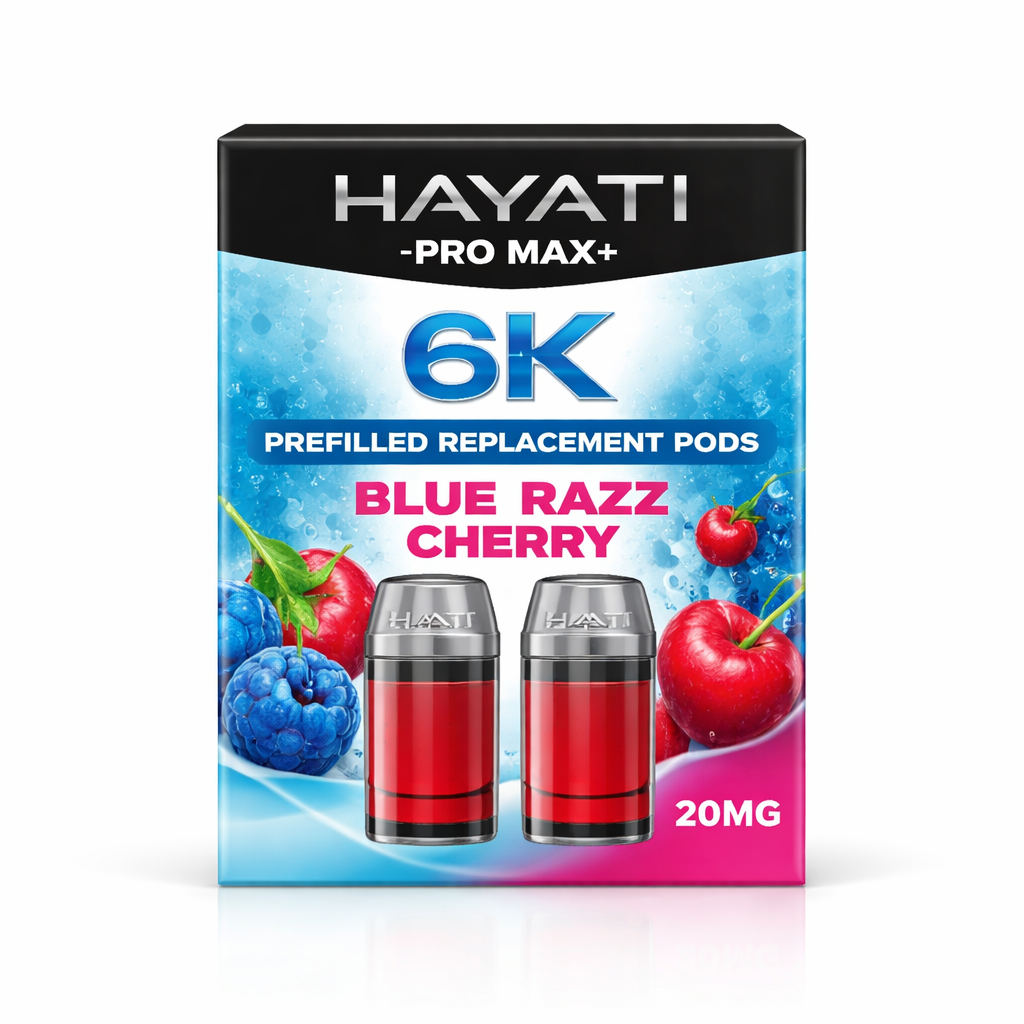 HAYATI PRO MAX+ 6K PREFILLED REPLACEMENT PODS BLUE RAZZ CHERRY / 20MG
