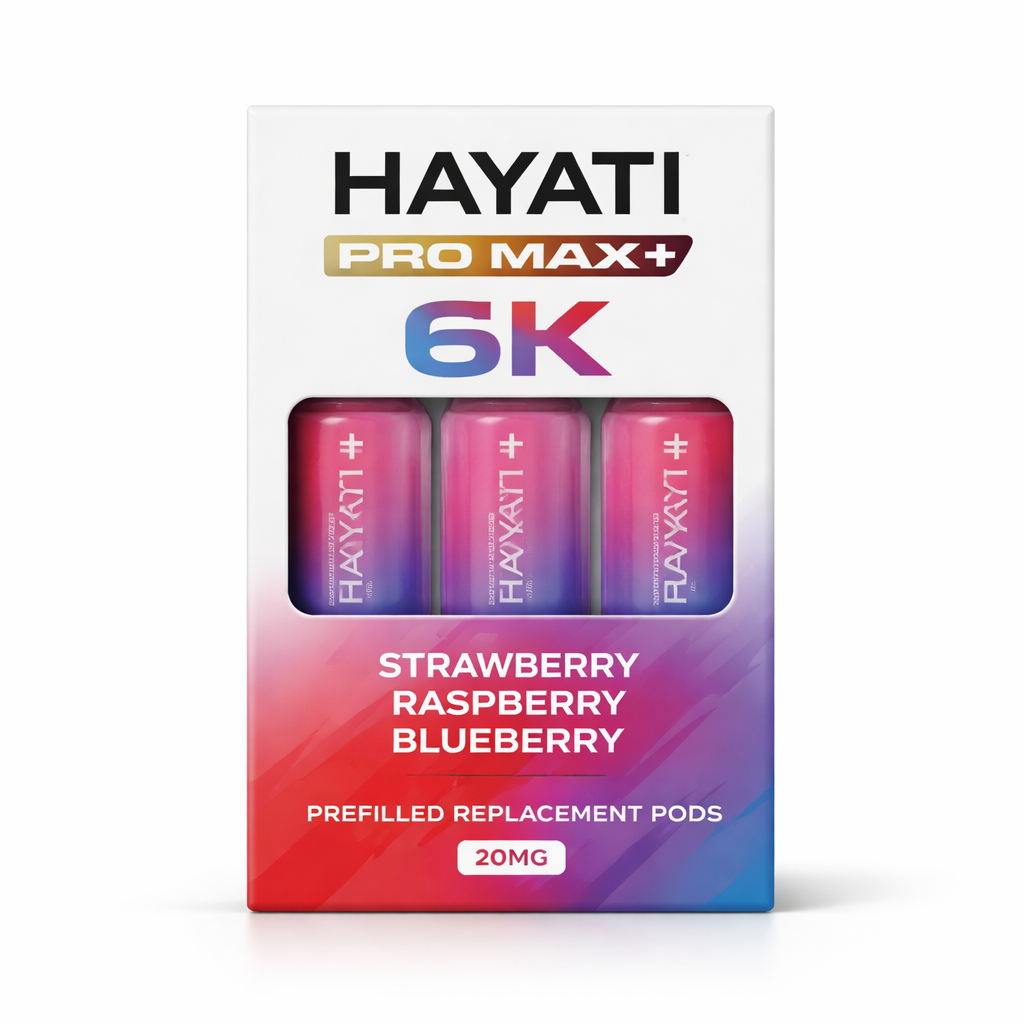 HAYATI PRO MAX+ 6K PREFILLED REPLACEMENT PODS STRAWBERRY RASPBERRY BLUEBERRY / 20MG