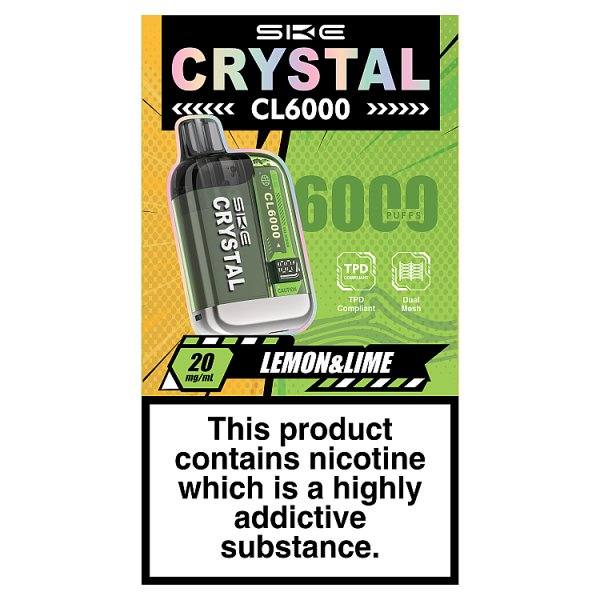 SKE CRYSTAL CL6000 LEGAL BIG PUFF DEVICE LEMON & LIME / 20MG
