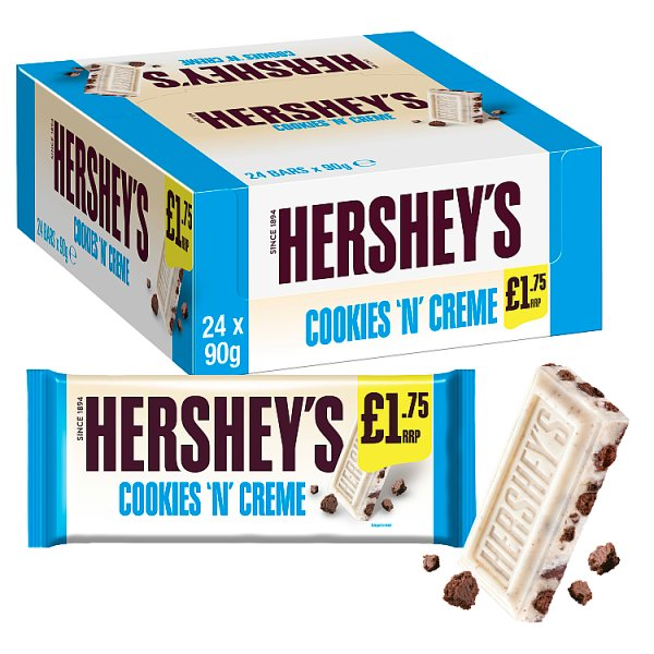 HERSHEY'S COOKIES 'N' CREME BAR £1.75 PMP 90G