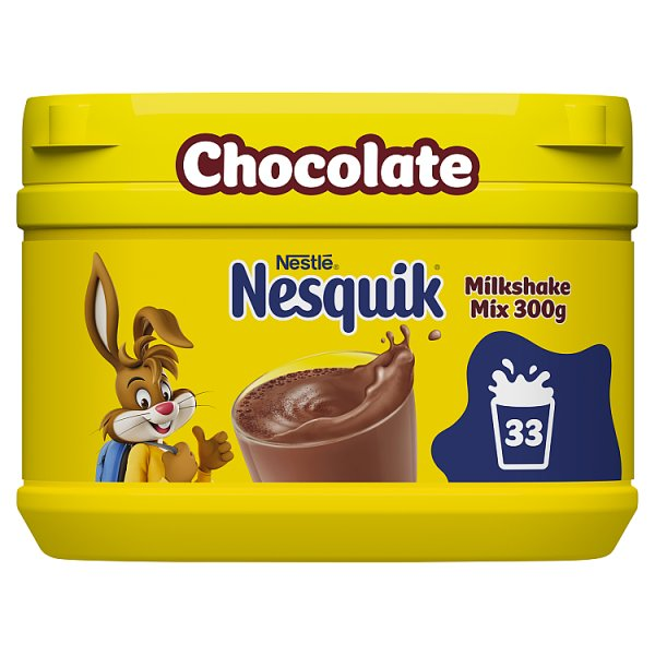NESQUIK CHOCOLATE FLAVOURED MILKSHAKE POWDER 300G TUB