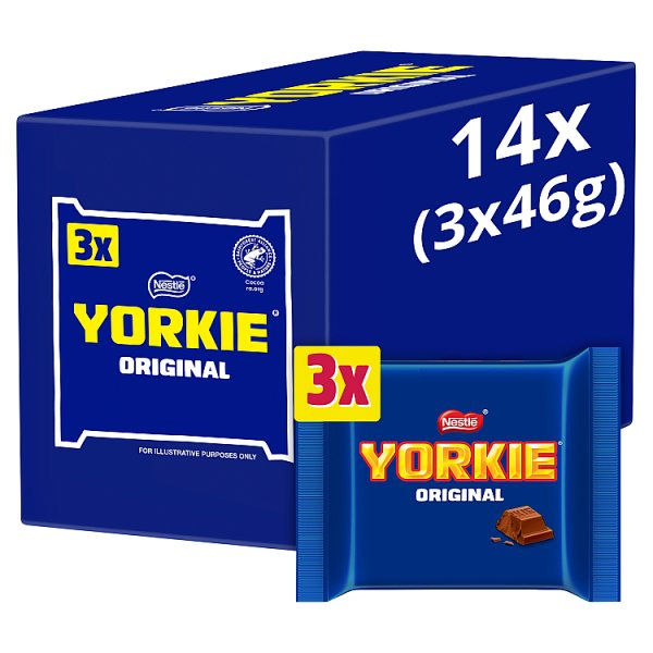 YORKIE MILK CHOCOLATE BAR 3 PACK MULTIPACK 138G