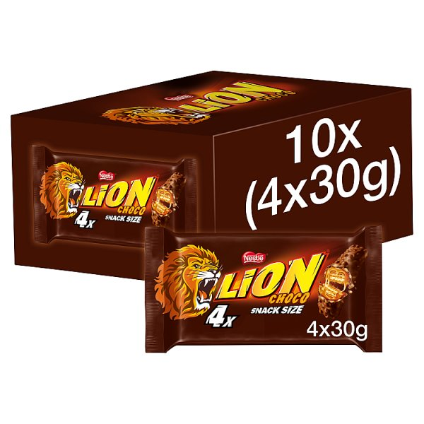 LION MILK CHOCOLATE SNACKSIZE BAR 4 PACK MULTIPACK 120G