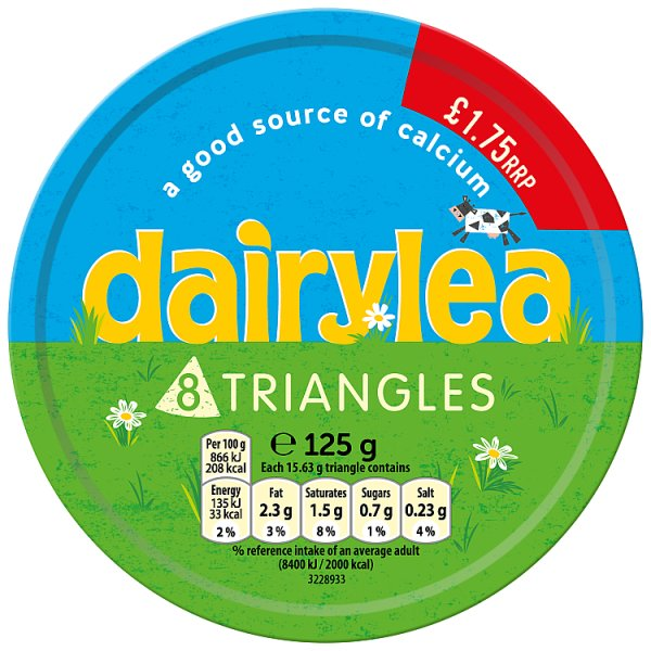 DAIRYLEA CHEESE TRIANGLES 8 PACK £1.75 PMP 125G