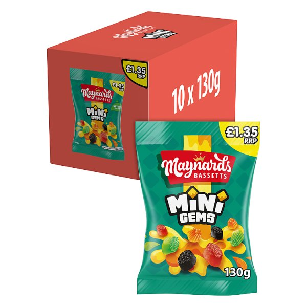 MAYNARDS BASSETTS MINI GEMS SWEETS SHARING BAG £1.35 PMP 130G
