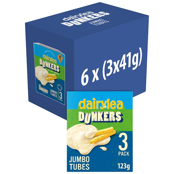 DAIRYLEA DUNKERS JUMBO TUBES CHEESE SNACKS 3 PACK MULTIPACK 123G (3 X 41G)
