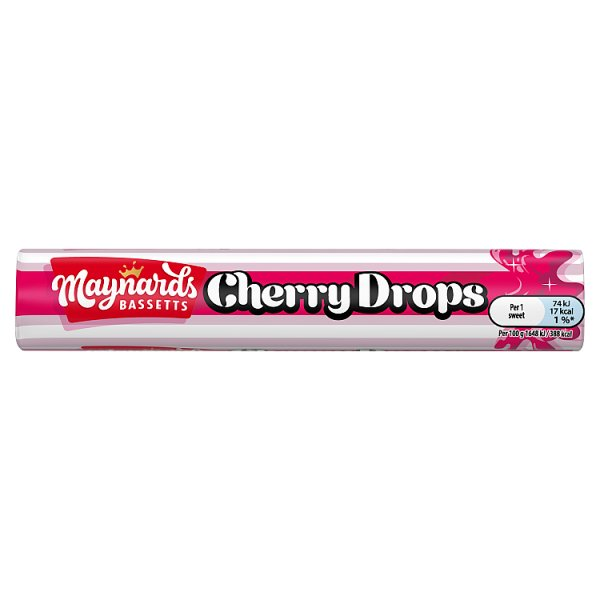 MAYNARDS BASSETTS CHERRY DROPS SWEETS ROLL 45G