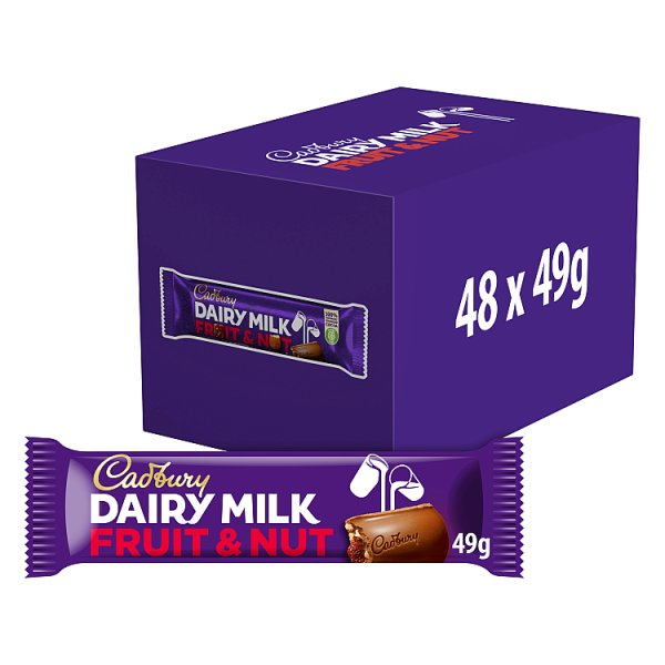 CADBURY DAIRY MILK FRUIT & NUT CHOCOLATE BAR 49G
