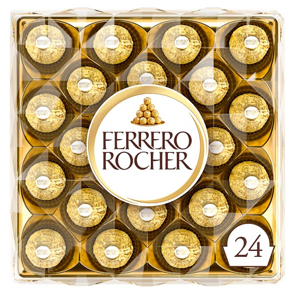 FERRERO ROCHER MILK CHOCOLATE HAZELNUT PRALINES GIFT BOX OF CHOCOLATES 24 PIECES 300G