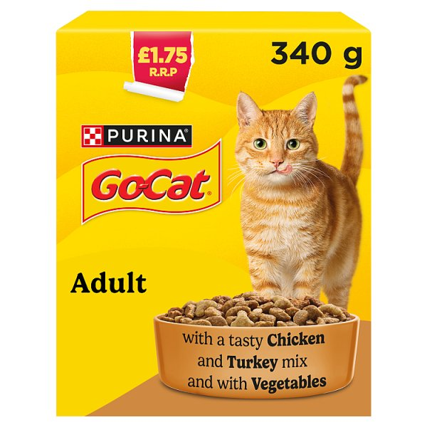 GO-CAT CHICKEN AND TURKEY DRY CAT FOOD 340G PMP