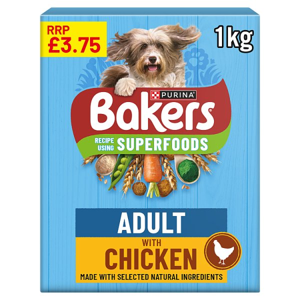 BAKERS SUPERFOODS CHICKEN WITH VEGETABLES DRY DOG FOOD 1KG PMP