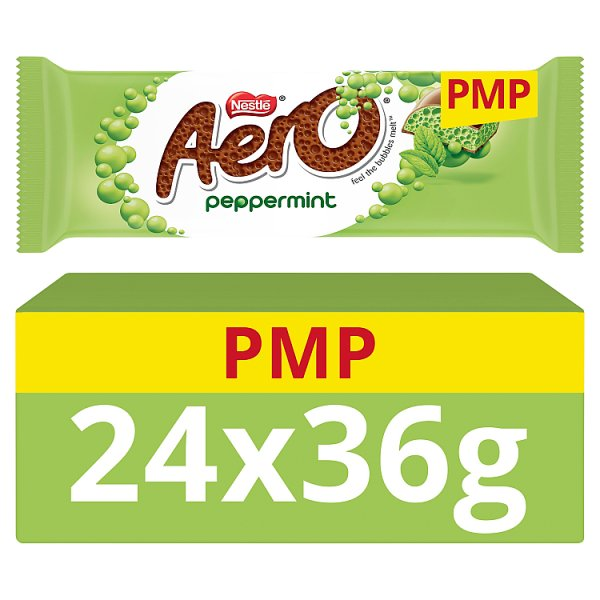 AERO BUBBLY PEPPERMINT BAR P 36G