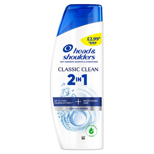 HEAD & SHOULDERS CLASSIC CLEAN 2IN1 ANTI DANDRUFF SHAMPOO 250ML, REFRESHING CLEAN SCENT