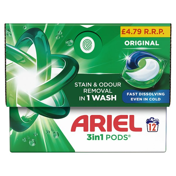 ARIEL 3IN1 PODS, WASHING CAPSULES 12