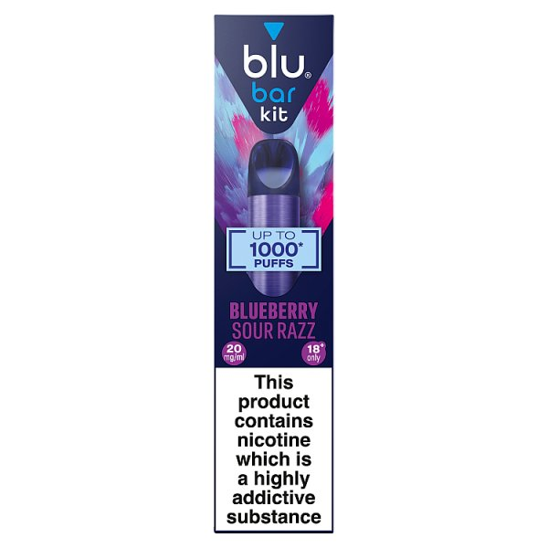 BLU BAR KIT BLUEBERRY SOUR RAZZ VAPE DEVICE 20MG/ML
